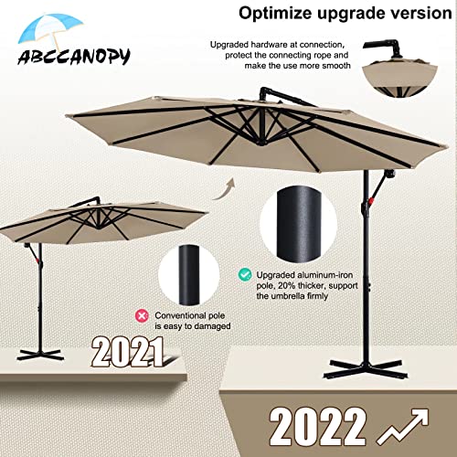 ABCCANOPY Cantilever Patio Umbrellas 9FT Khaki