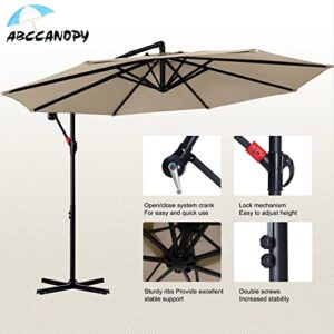 ABCCANOPY Cantilever Patio Umbrellas 9FT Khaki