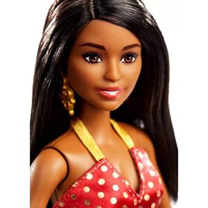 Barbie Holiday Doll, Red and Gold Dress, Brunette