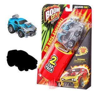 boom city racers - 2 pack - exclusive car fire it up! x and a surprise mystery car