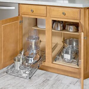 HOLD N' STORAGE Pull Out Cabinet Organizer, Heavy Duty-with Lifetime Limited Warranty -11”W x 21”D - Requires At Least a 12-1/4” Cabinet Opening, Steel Metal cabinet drawers slide out, Chrome Finish