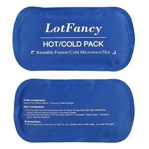 lotfancy gel ice packs, 2pc reusable hot cold pack for therapy, heating cooling gel pad, pain relief for face, head, tmj, wisdom teeth, oral facial surgery, sport injuries, migraine, muscle joint