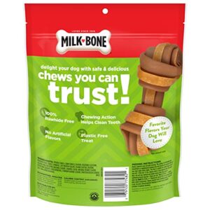 Milk-Bone Chews GnawBones Rawhide Free Dog Treats, Peanut Butter & Chicken, 16 Long Lasting Mini Knotted Bones