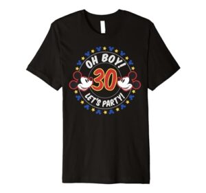 disney mickey and friends oh boy let's party 30th birthday premium t-shirt