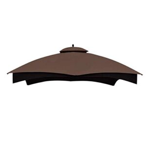 eurmax usa high performance replacement canopy top for lowe's allen roth heavy duty gazebo roof gazebo top with air vent 10x12 gazebo cover #gf-12s004b-1, replacement top only（brown）