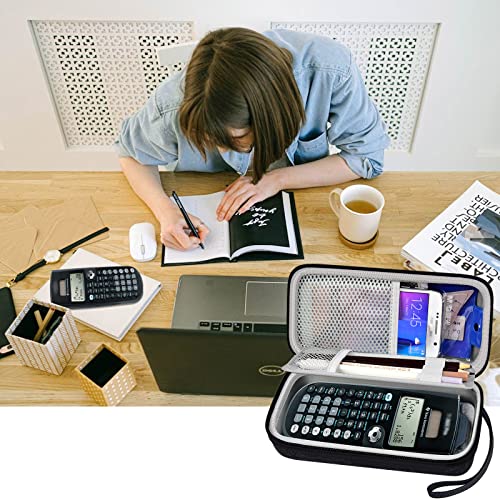 Case Compatible with Texas Instruments TI-84 Plus CE/TI-84 Plus/TI-83 Plus/TI-30XS / TI-36Pro Graphing Calculator, Scientific Calculators Box for Ruler, Rubber, Pencil and Other- Dark Grey