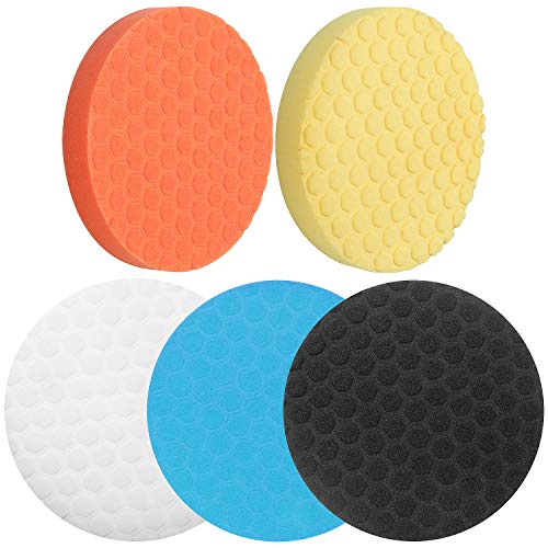 LANIAKEA 5 Pcs Buffing Pads 7 Inch Polishing Pads Kit 180mm Car Sponges Buffing Wheel for Car Buffer Polisher Detailing Repair Waxing Sanding