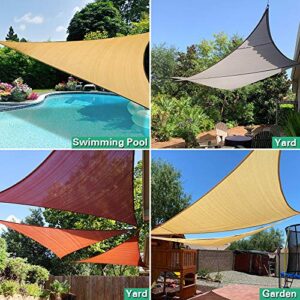 Artpuch Grey 10'x10'x14' Sun Shade Sails Canopy, 185GSM Shade Sail UV Block for Patio Garden Outdoor Facility and Activities