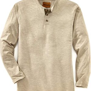 Venado Long Sleeve Shirts for Men – Flex Henley Shirts for Men Outdoor Wear (XX-Large Tall, Oatmeal)