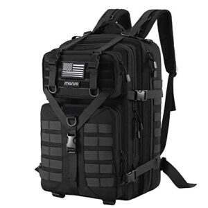 mosiso 50l tactical backpack, large men 3 day assault rucksack military daypack,black