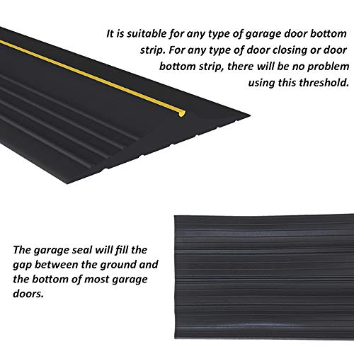 Universal Garage Door Bottom Threshold Seal DIY Weather Stripping,Weatherproof Floor Rubber Replacement (10 Ft)