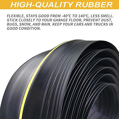 Universal Garage Door Bottom Threshold Seal DIY Weather Stripping,Weatherproof Floor Rubber Replacement (10 Ft)