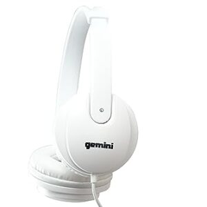 Gemini Sound DJ Equipment DJX-200 Technical for Mixing Beats Professional Studio Drums Over The Ear Audio DJ Recording Monitor Headphones, White Closed Back