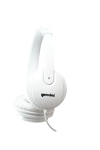 Gemini Sound DJ Equipment DJX-200 Technical for Mixing Beats Professional Studio Drums Over The Ear Audio DJ Recording Monitor Headphones, White Closed Back