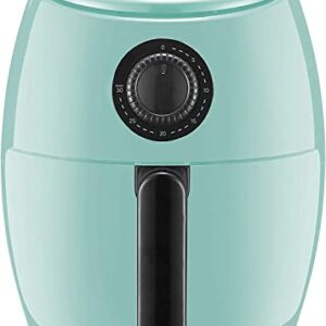 Elite Gourmet EAF-0201BL Personal Compact Space Saving Electric Hot Air Fryer Oil-Less Healthy Cooker, Timer & Temperature Controls, 1000W, 2.1 Quart, Mint