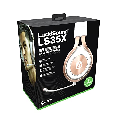 LucidSound LS35X Wireless Surround Sound Gaming Headset - Officially Licensed for Xbox One & Xbox Series X|S - Works Wired with PS5, PS4, PC, Nintendo Switch, Mac, iOS and Android (Rose Gold)