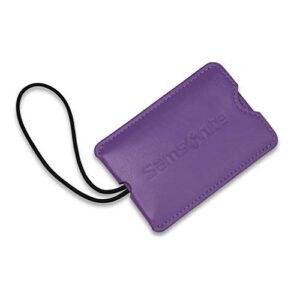 samsonite vinyl 2-pack rectangle luggage id tags, ultraviolet, one size