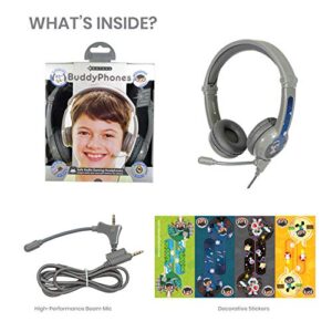 ONANOFF Galaxy, Volume-Safe Kids School and Gaming Headset with Microphone, Perfect for PS4, Xbox One, Nintendo Switch, or Computer, Grey