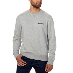 tommy hilfiger men's crew sweatshirt (large, grey)