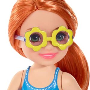 Barbie Club Chelsea Doll, 6-inch Redhead with Flower-Shaped Sunglasses, Multi