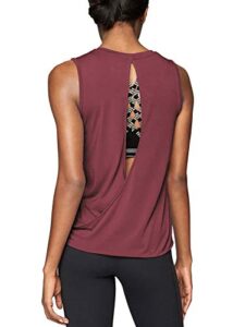 mippo workout tank tops for women cute open back workout tops yoga tops athletic workout shirts muscle tanks tennis shirts backless tops for women magenta m