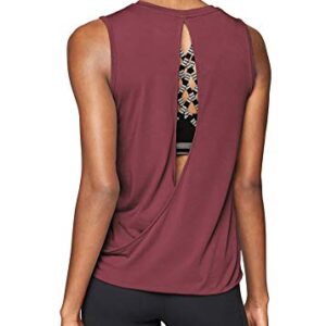 Mippo Workout Tank Tops for Women Cute Open Back Workout Tops Yoga Tops Athletic Workout Shirts Muscle Tanks Tennis Shirts Backless Tops for Women Magenta M