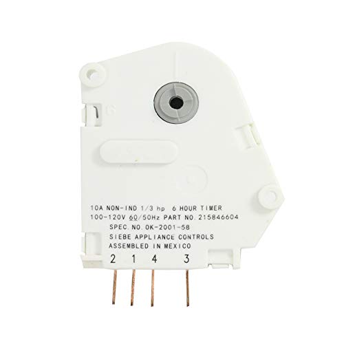 215846604 Refrigerator Defrost Timer Replacement for Kelvinator KATR1816MS0 Refrigerator - Compatible with 241809401, 241809402 Defrost Timer