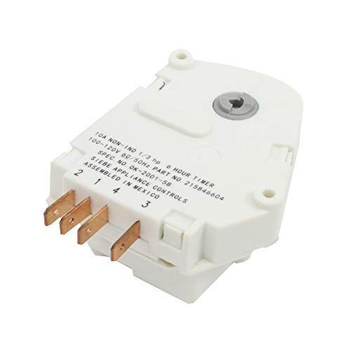 215846604 Refrigerator Defrost Timer Replacement for Kelvinator KATR1816MS0 Refrigerator - Compatible with 241809401, 241809402 Defrost Timer