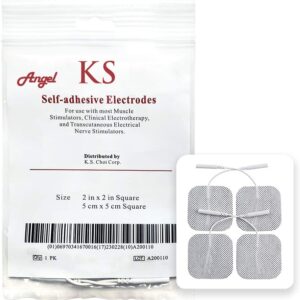 KS Premium TENS/EMS Unit 40 Electrode Pads 2"x2" in. Reusable Self Stick Gel Carbon Electrodes