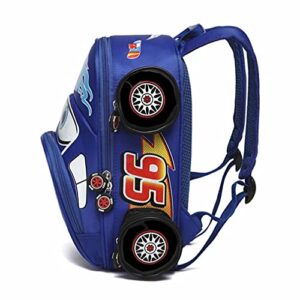 QWZY Toddler Boys Girls Backpack Waterproof Cartoon Truck Car Kindergarten Child Snack School Bag (Blue)