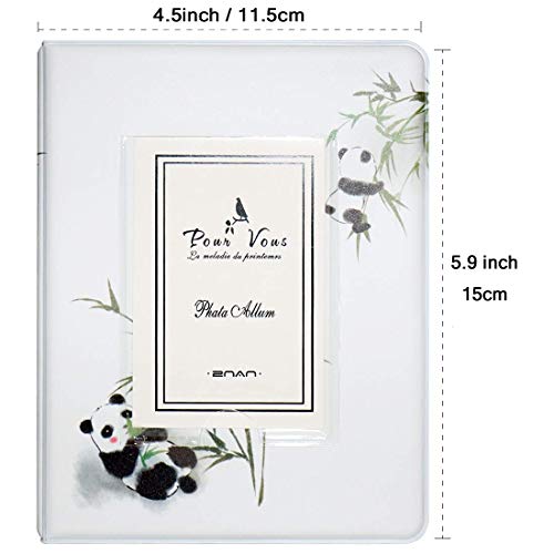 BigTrend 2x3 Inch Photo Paper Film Album Set for Fujifilm Instax Mini Camera, Polaroid Snap, Z2300, SocialMatic Instant Cameras & Zip Instant Printer (Panda, 64 Pockets)