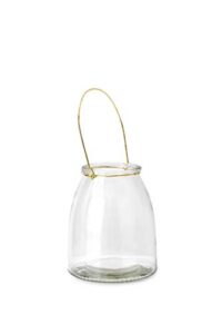 serene spaces living hanging glass jar for wedding, parties, events, patio, use as hanging glass lamp or for flowers, measures 6" tall and 5" diameter, sold individually