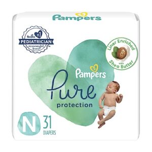 pampers pure protection diapers size 0, 31 count - disposable diapers