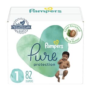 pampers pure protection diapers size 1, 82 count - disposable diapers