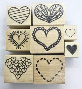 hearts rubber stamp set