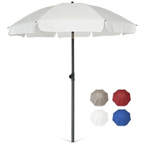 ammsun patio umbrella market table umbrella 6.5 ft tilt steel pole upf50+ protection, great for outdoor garden backyard (white)