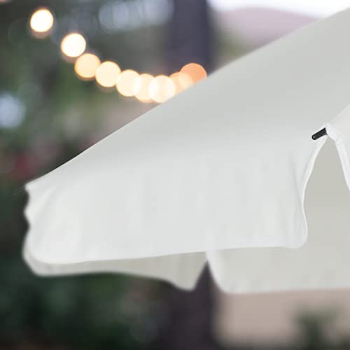 AMMSUN Patio Umbrella Market Table Umbrella 6.5 ft Tilt Steel Pole UPF50+ Protection, Great for Outdoor Garden Backyard (White)