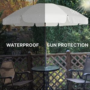 AMMSUN Patio Umbrella Market Table Umbrella 6.5 ft Tilt Steel Pole UPF50+ Protection, Great for Outdoor Garden Backyard (White)