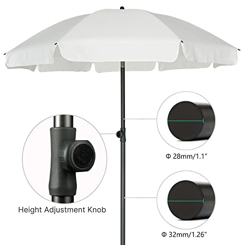 AMMSUN Patio Umbrella Market Table Umbrella 6.5 ft Tilt Steel Pole UPF50+ Protection, Great for Outdoor Garden Backyard (White)