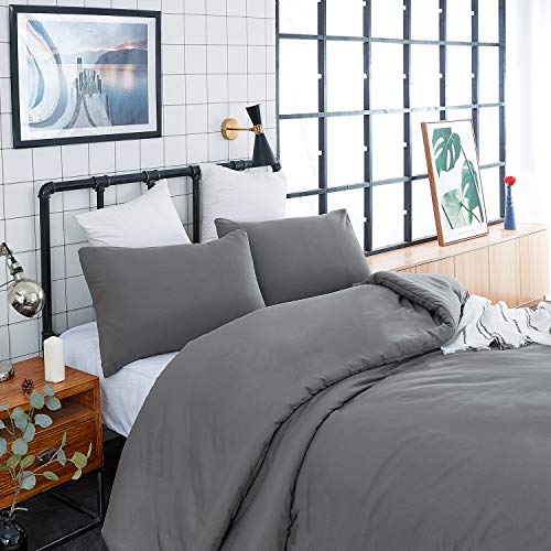 CLOTHKNOW Grey Comforter Sets Queen Dark Gray Bedding Comforter Sets Mens Boys Comforter Charcoal Comforter Queen Sets Dark Gray Bed Comforter Queen for Queen Bed Comforter 3Pcs Gray Queen Comforter