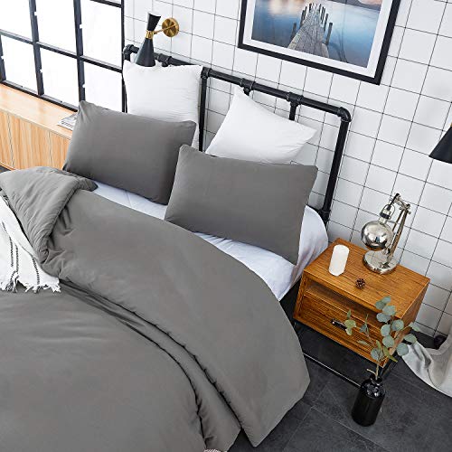 CLOTHKNOW Grey Comforter Sets Queen Dark Gray Bedding Comforter Sets Mens Boys Comforter Charcoal Comforter Queen Sets Dark Gray Bed Comforter Queen for Queen Bed Comforter 3Pcs Gray Queen Comforter