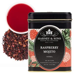 raspberry mojito, loose leaf tea, 3 ounce tin