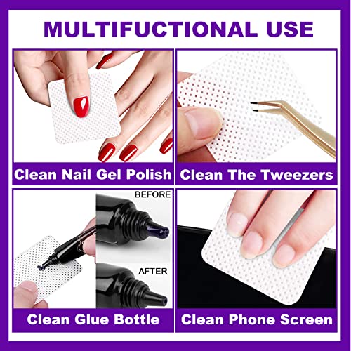 Lint Free Nail Wipes INFILILA Nail Polish Remover 540PCS Super Absorbent Soft Nail Pliosh Remover Pads Lint Free Wipes