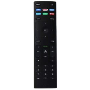 vizio remote control (xrt136) with vudu/netflix/prime video hotkeys - black
