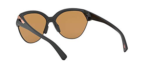 Oakley Women's Oo9447 Trailing Point Rectangular Sunglasses, Matte Black/Prizm Rose Gold Polarized, 65 mm