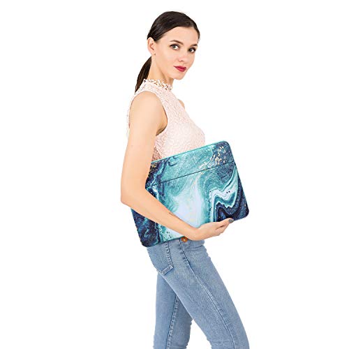 MOSISO Laptop Sleeve Compatible with MacBook Air/Pro, 13-13.3 inch Notebook, Compatible with MacBook Pro 14 inch 2023-2021 A2779 M2 A2442 M1 Pro/Max, Polyester Horizontal Creative Wave Marble Bag