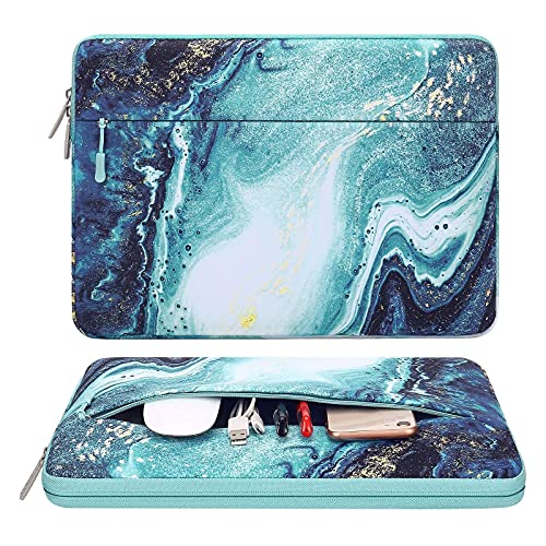 MOSISO Laptop Sleeve Compatible with MacBook Air/Pro, 13-13.3 inch Notebook, Compatible with MacBook Pro 14 inch 2023-2021 A2779 M2 A2442 M1 Pro/Max, Polyester Horizontal Creative Wave Marble Bag