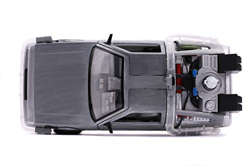 Jada 1:24 Diecast Back to The Future 2 Time Machine with Lights,Silver