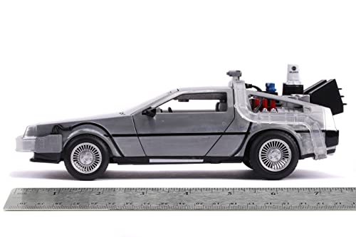 Jada 1:24 Diecast Back to The Future 2 Time Machine with Lights,Silver