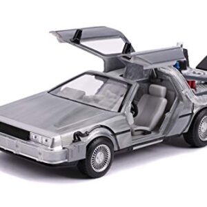 Jada 1:24 Diecast Back to The Future 2 Time Machine with Lights,Silver